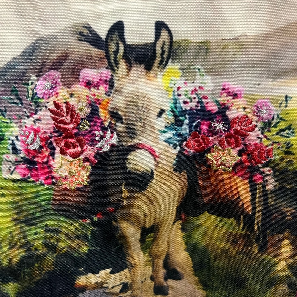 C&A Custom Boho Denim Jacket Embroidered Western Donkey Patch One of a Kind - Picture 11 of 11